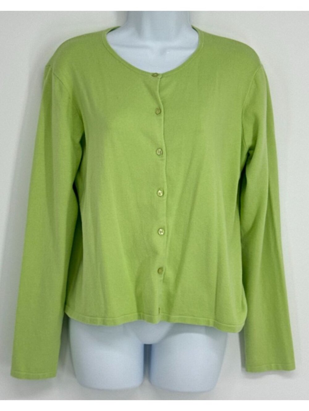 Lilly Pulitzer Green Button-Front Cardigan Sweater L Long Sleeve Career